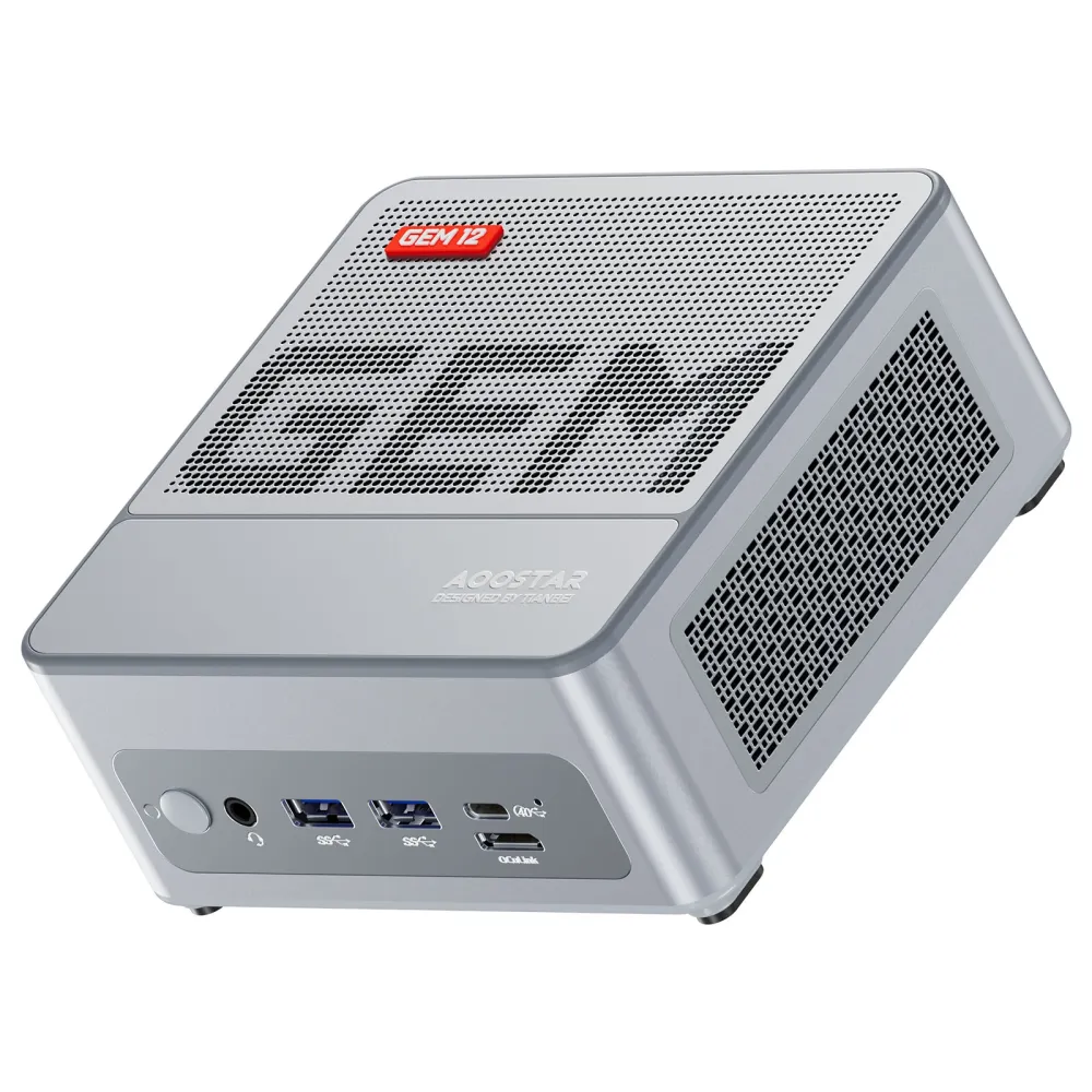 AOOSTAR GEM12 Plus Intel Kern i9-12900HK Mini PC 14 Kerne 20 Threads Bis zu 5,0 GHz 16GB/32GB RAM DDR5 512GB/1TB SSD 4K Quad-Screen-Ausgang WIFI6 BT5.2 HD USB4 Typ-C Doppelte 2.5G LAN Mini Computer Desktop-PC