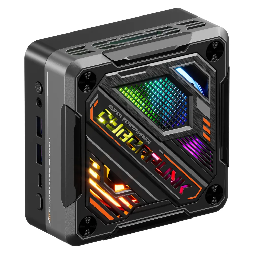 AOOSTAR MN88 Mini-PC mit AMD Ryzen 7 8845HS Prozessor, 8 Kernen und 16 Threads, 16GB/32GB RAM, 512GB/1TB SSD, WIFI6, BT5.2, Windows 11 Pro, Dreifach-4K-Display, RGB-Lichteffekt.