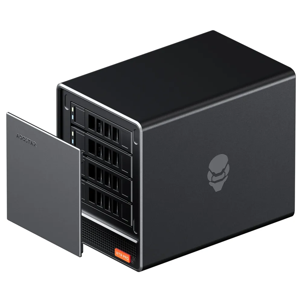 AOOSTAR WTR PRO NAS Mini PC AMD Ryzen 7 5825U 8 Kern 16 Threads 16GB/32GB DDR4 RAM 512GB/1TB SSD 4 Hot-Swap HDD Bays 90T Storage Dual 2.5G Ethernet Ports Windows 11 4K Triple Screen Display Mini Computer