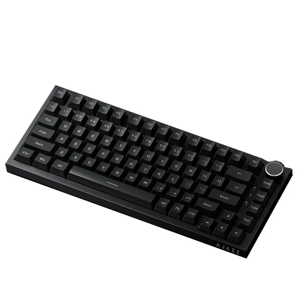 Ajazz AK820pro Display-Tastatur mit mechanischen Tasten und Bildschirm, 81 Tasten + Farbbildschirm-Layout RGB PBT 2.4G/BT/USB Kabelgebundene Gaming-Tastatur mit Knopf für PC Laptop, Dichtungsstruktur zum Hot-Swappen