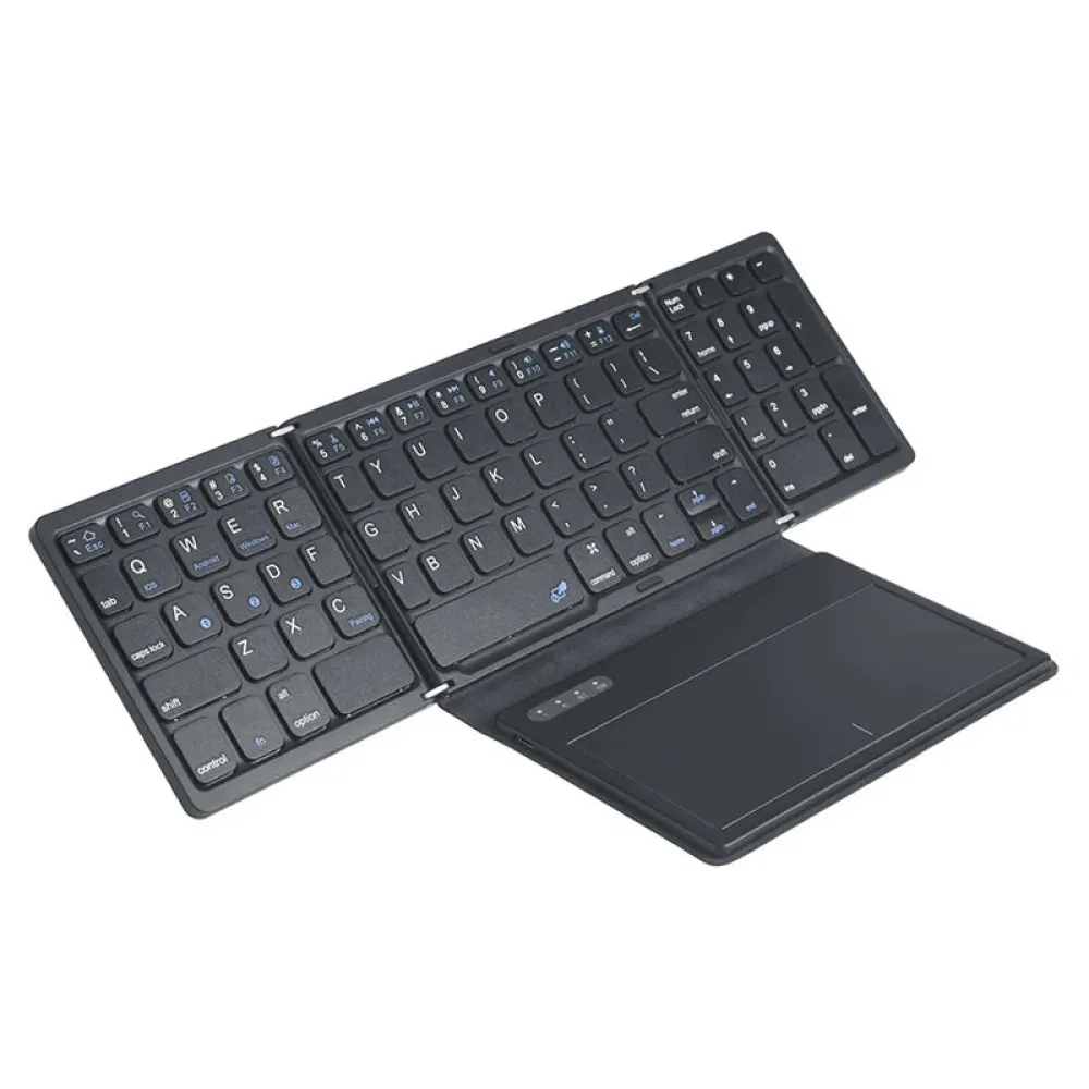 B055 Faltbare Bluetooth-Tastatur mit Touchpad Taschenfaltbare Tastatur für Laptop-Telefon-Tablet Wireless-wiederaufladbare Tastatur