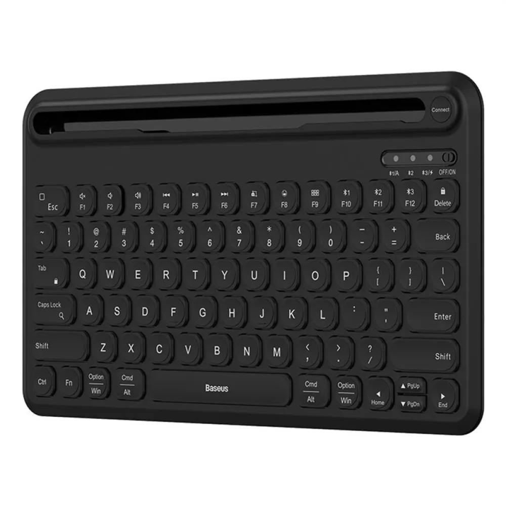 Baseus BS-K02 78 Tasten Tri-Mode Ultra-Dünne Kabellose Tastatur mit Kartensteckplatz für Tablet-Handy,600 Stunden Lebensdauer,Auto-Sleep-Funktion,Bluetooth Tastaturen