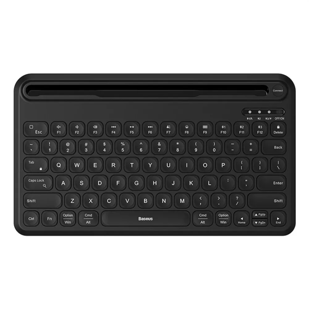 Baseus BS-K02 78 Tasten Tri-Mode Ultra-Dünne Kabellose Tastatur mit Kartensteckplatz für Tablet-Handy,600 Stunden Lebensdauer,Auto-Sleep-Funktion,Bluetooth Tastaturen