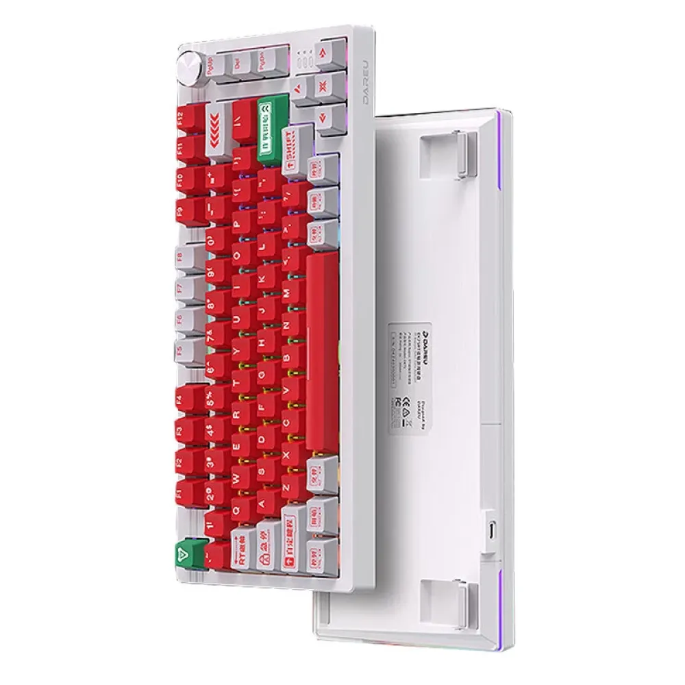 DAREU EK75 Mechanische Gaming-Tastatur mit magnetischem Schalter, 80 Tasten mit Metallknopf, Hot Swap RGB Gasket Geringe Latenz Anpassbare Gaming-Tastaturen mit Kabel