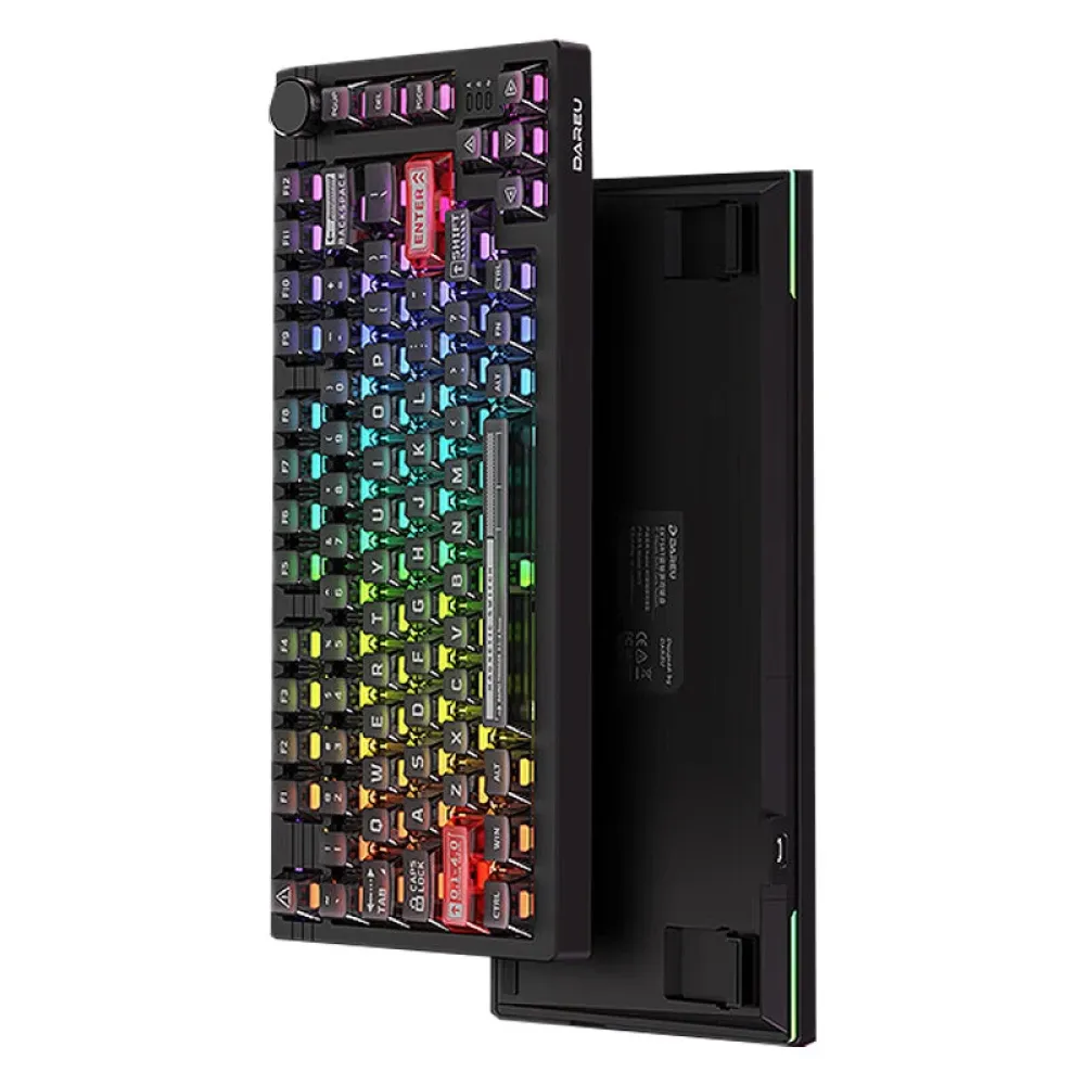 DAREU EK75 Mechanische Gaming-Tastatur mit magnetischem Schalter, 80 Tasten mit Metallknopf, Hot Swap RGB Gasket Geringe Latenz Anpassbare Gaming-Tastaturen mit Kabel