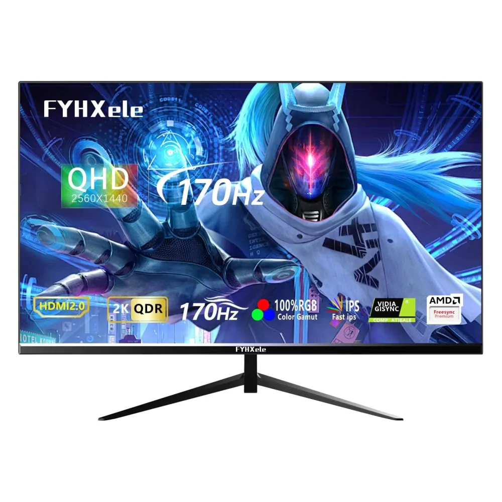 Für Black Myth: WuKong FYHXele FY27QHM2 27-Zoll Gaming Monitor PC Bildschirm 170Hz 2K Gaming Anzeige 1MS ADM-FreeSync 8 Bit 99% sRGB IPS Desktop LED Anzeige HD/DP HDR400 Black Myth WuKong