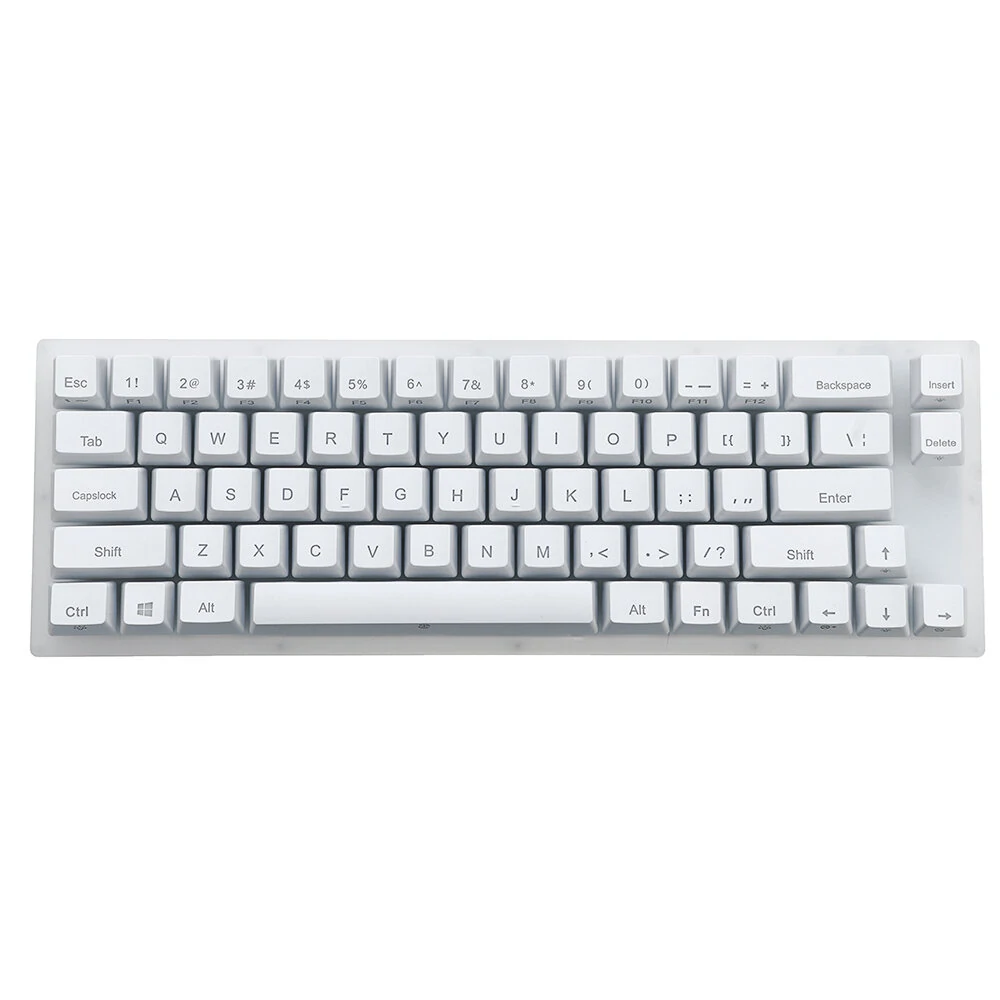 GamaKay K66 Mechanische Tastatur mit 66 Tasten, Gateron-Schalter austauschbar, Tyce-C kabelgebunden, RGB-Hintergrundbeleuchtung mit kristalliner Basis für PC und Laptop