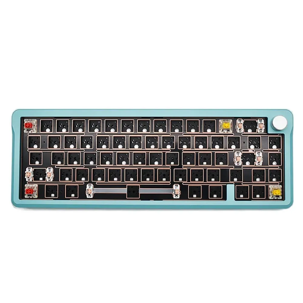 HJS AL65 CNC Aluminium Mechanische Gaming-Tastatur, anpassbares Kit, hot-swappable, RGB, Typ-C, verkabelt, Gasket-Mount