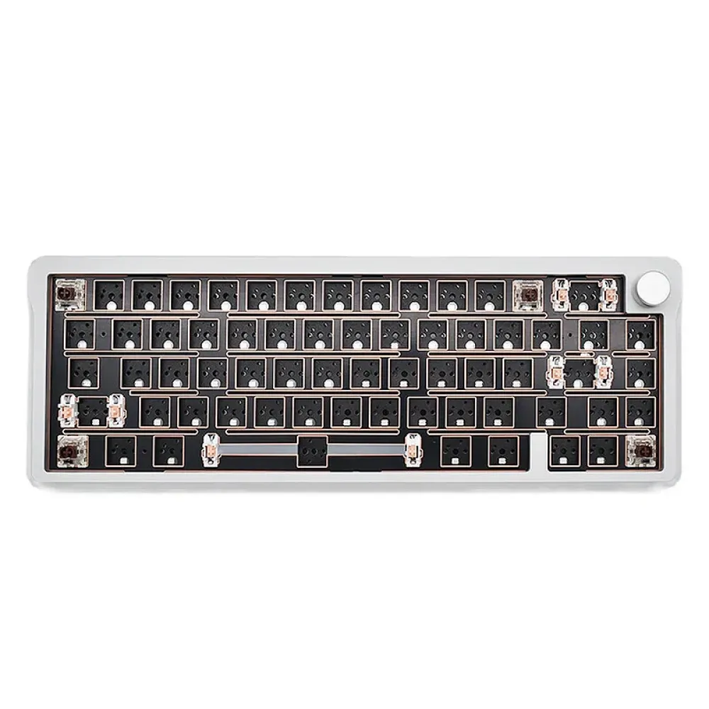 HJS AL65 CNC Aluminium Mechanische Gaming-Tastatur, anpassbares Kit, hot-swappable, RGB, Typ-C, verkabelt, Gasket-Mount