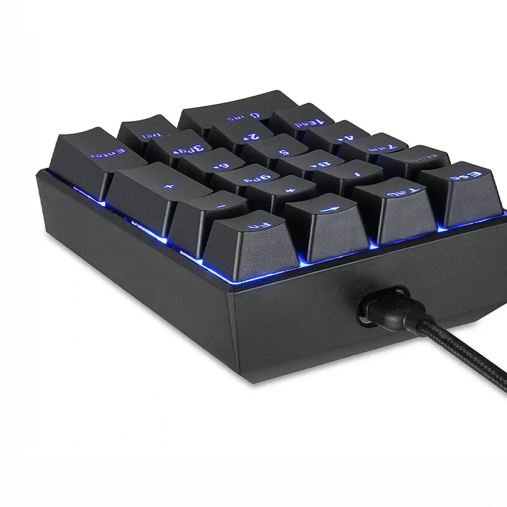 MOTOSPEED K23 21-Tasten verkabelte digitale mechanische Tastatur, Switch-Typ Red/Blue, ergonomisch fürs Gaming, Typ-C-Anschluss