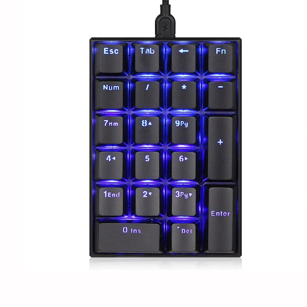 MOTOSPEED K23 21-Tasten verkabelte digitale mechanische Tastatur, Switch-Typ Red/Blue, ergonomisch fürs Gaming, Typ-C-Anschluss