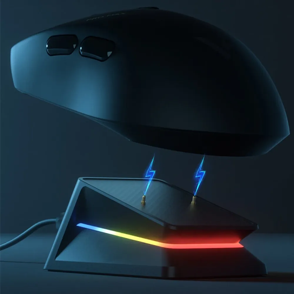 Magnetische Ladestation für RAPOO P5 Wireless Gaming-Maus mit erweitertem USB-Anschluss und RGB-Ladebasis für Spiel- und Geschäftsmäuse