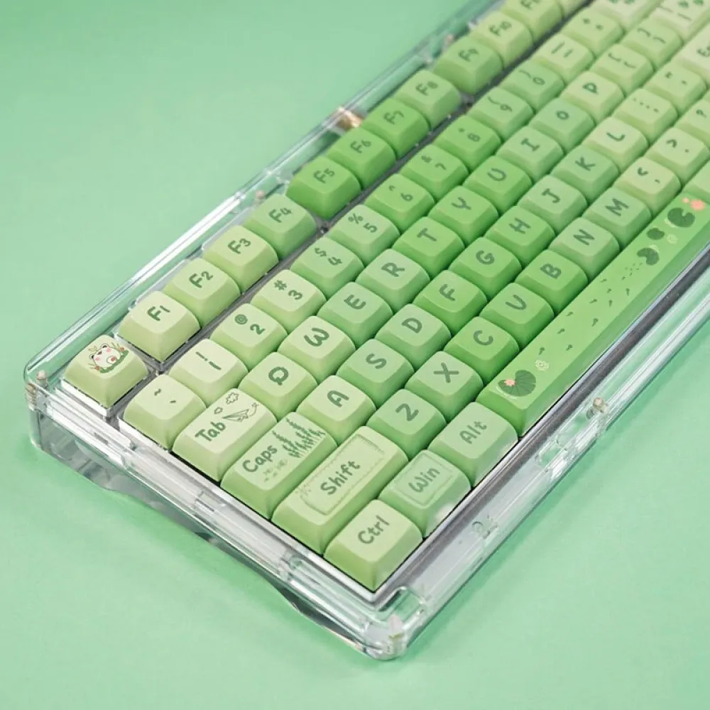 Matcha Mint Grün Mechanical Schlüsselboard XDA Profil Tastensatz 127-Tasten-PBT-Sublimation Benutzerdefinierte Tastenkappen Geeignet für 61 68 84 87 96 108 980 mechanische Tastaturen