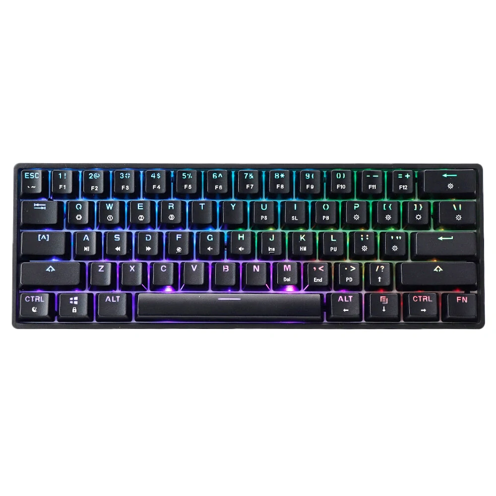 Mechanische Tastatur SKYLOONG GK61 61 Tasten Hot-Swap-Gateron-Optikschalter RGB Type-C verkabelte programmierbare 60% Layout-Gaming-Tastatur