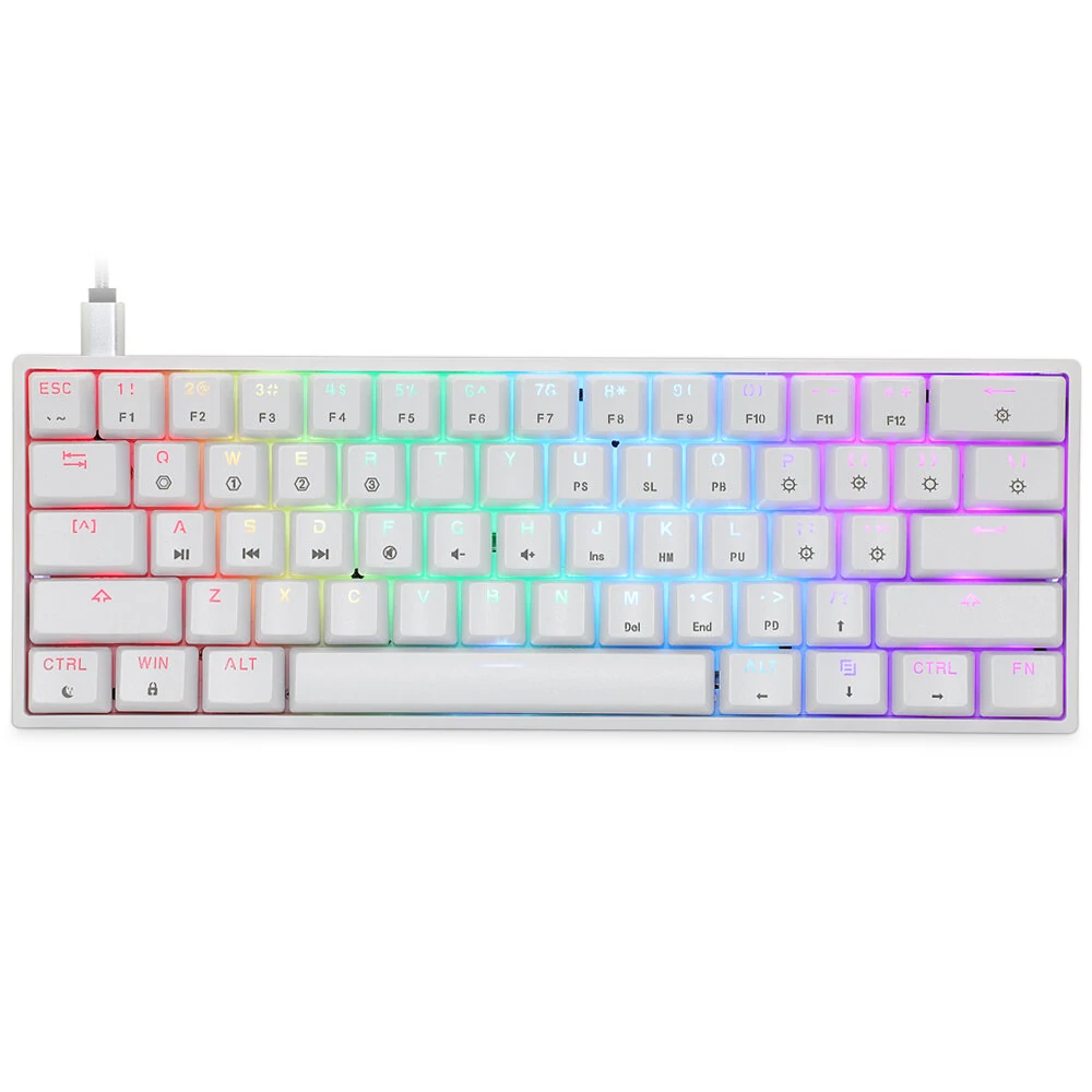 Mechanische Tastatur SKYLOONG GK61 61 Tasten Hot-Swap-Gateron-Optikschalter RGB Type-C verkabelte programmierbare 60% Layout-Gaming-Tastatur