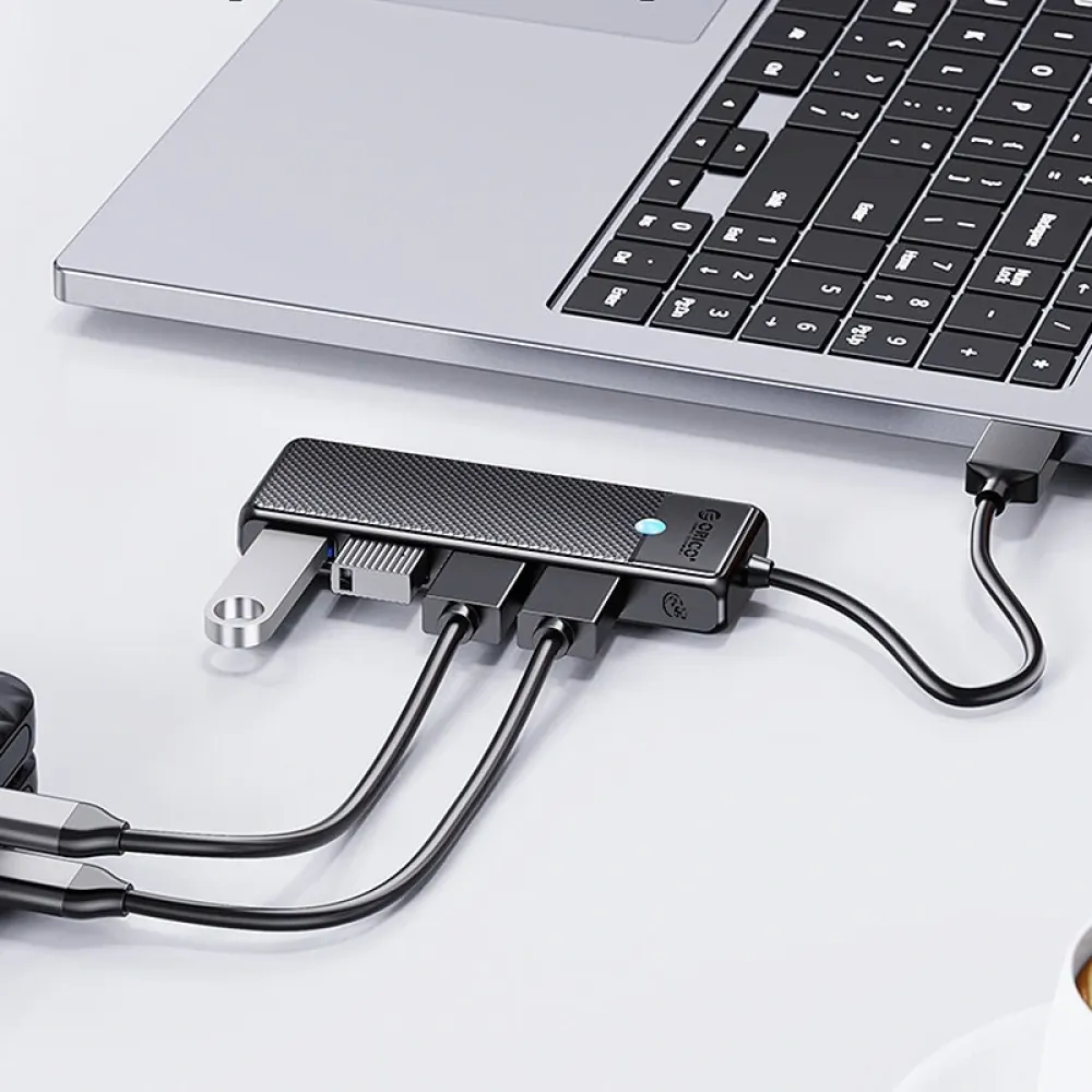 Orico 4-in-1 USB3.0 Hub Docking Station. USB Adapter mit USB3.0*4 für PC Laptop Computer Matebook MacBook Pro