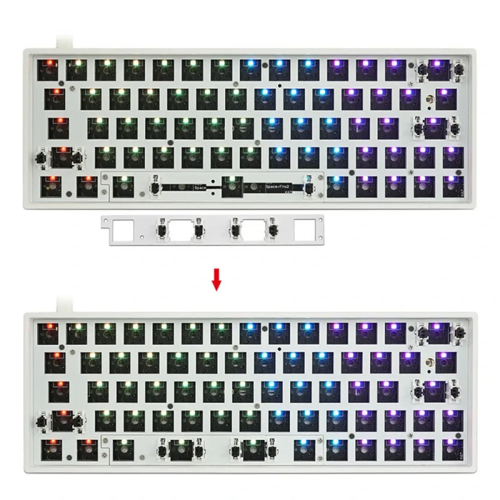 SKYLOONG GK64X GK64XS Tastatur-Kit RGB Hot Swappable 60% programmierbar mit Bluetooth Wired Case Customized Kit PCB Montageplatte Gehäuse mit austauschbarer Leertaste