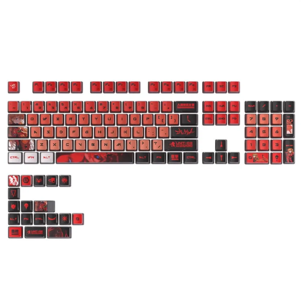 SPYSELF 122 Tasten EVA Asuka PBT Pudding Tastenkappen Set OEM Profil Fünfseitige Sublimation Translucente Benutzerdefinierte Tastenkappen für mechanische Tastaturen