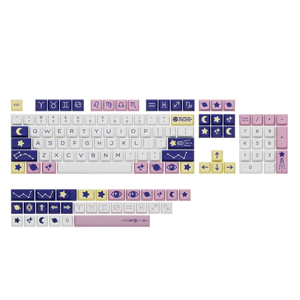 Tastensatz Constellation Theme PBT Keycap Set XDA Profile Sublimation DIY Custom Keycaps für mechanische Tastaturen