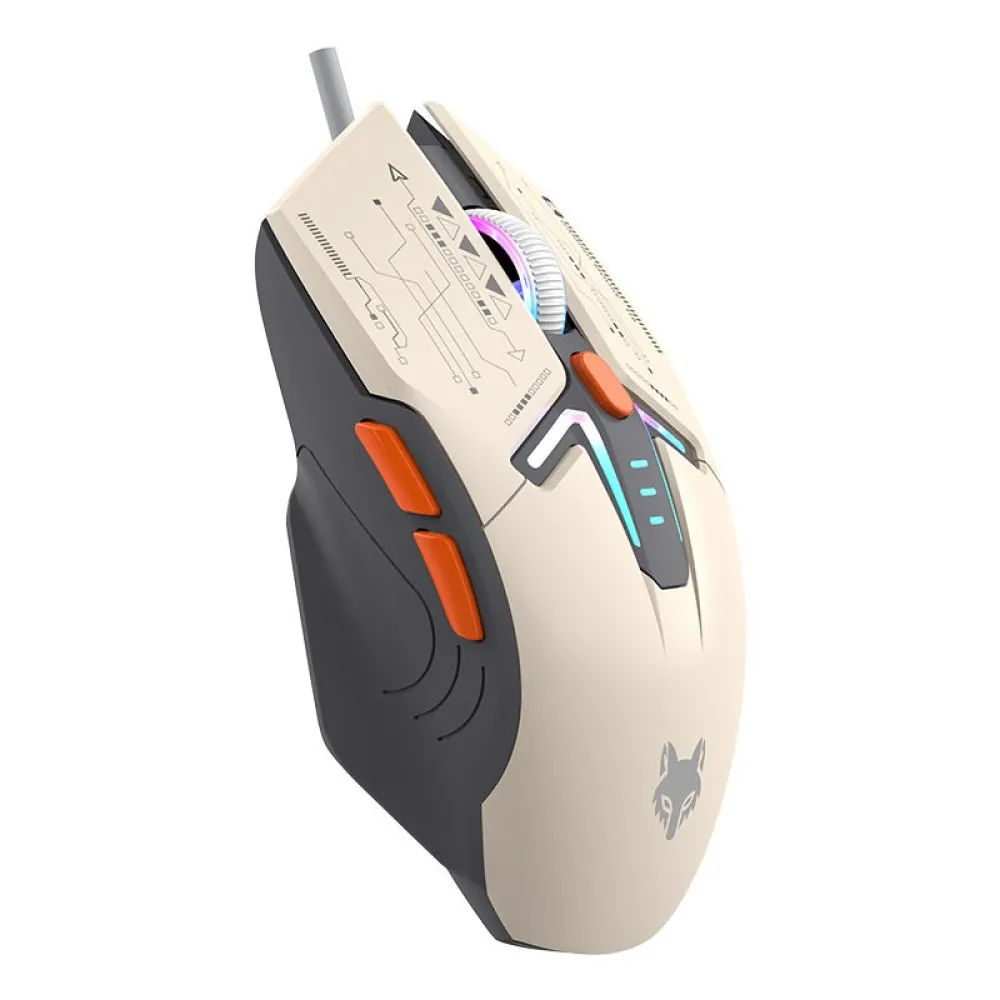 XUNFOX H6 RGB Mechanischer Stil Kabelgebundene Gaming-Maus 1200-3600DPI 6 Tasten USB Kabelgebundene E-Sports Gamer Mäuse für PC Laptop