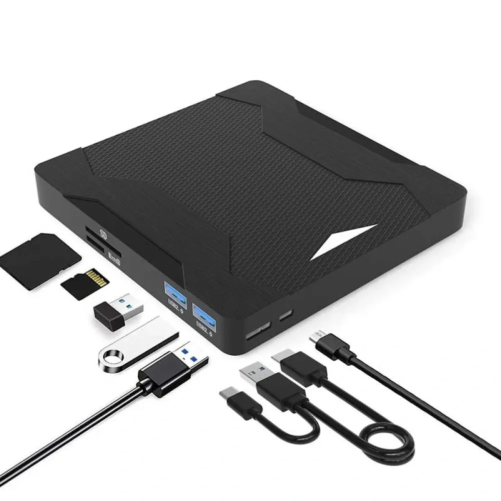 Externer DVD-Brenner USB3.0 Typ C Multifunktionsrekorder 4-in-1 CD-Player Treiber TF/SD-Schnittstelle für PC Notebook