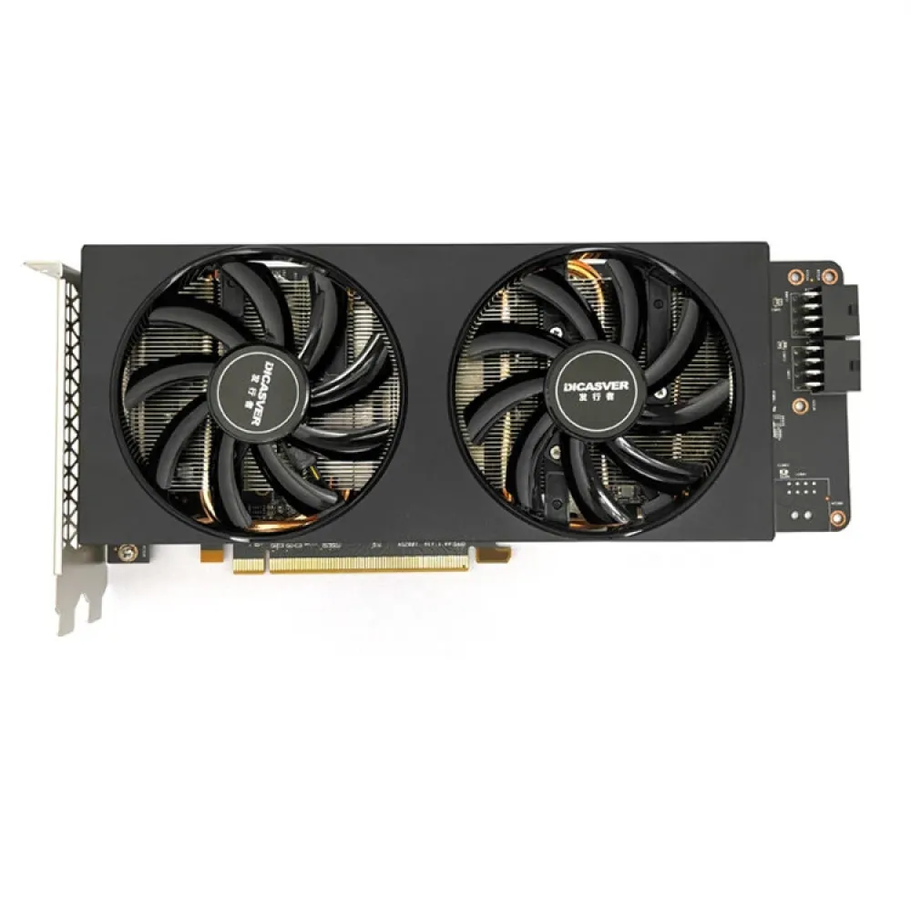 DICASVER AMD Radeon RX5700XT 8G Grafikkarte GDDR6 Speicher PCIE4.0x16 DPx3 8Pin Gaming-Grafikkarte mit Dual-Kühlventilator für Desktop-Computer