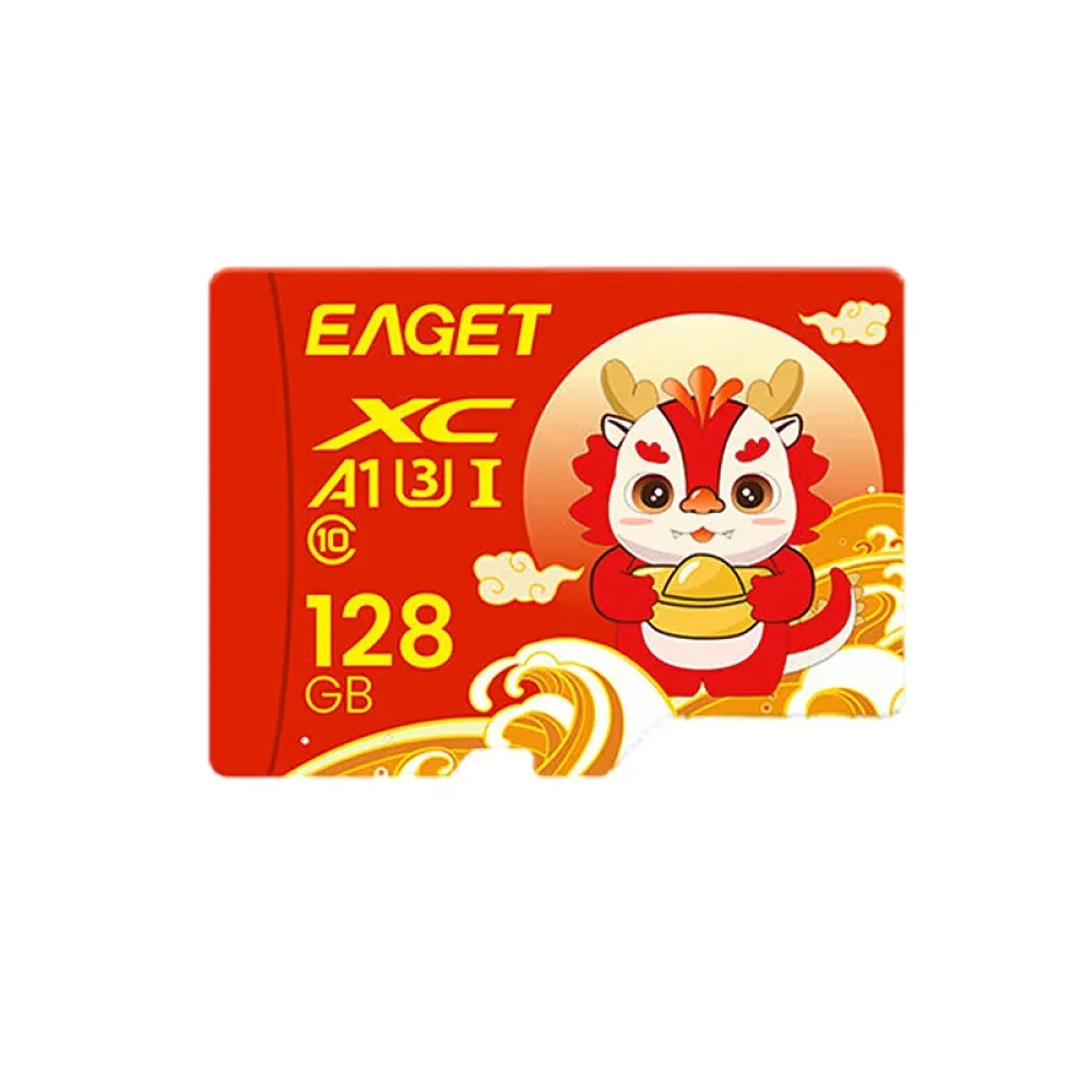 EAGET Drache Memory Card U3 V30 Klasse 10 High Speed Micro SD TF Karte für Kamera, Telefon, Laptop, Fahrtenschreiber