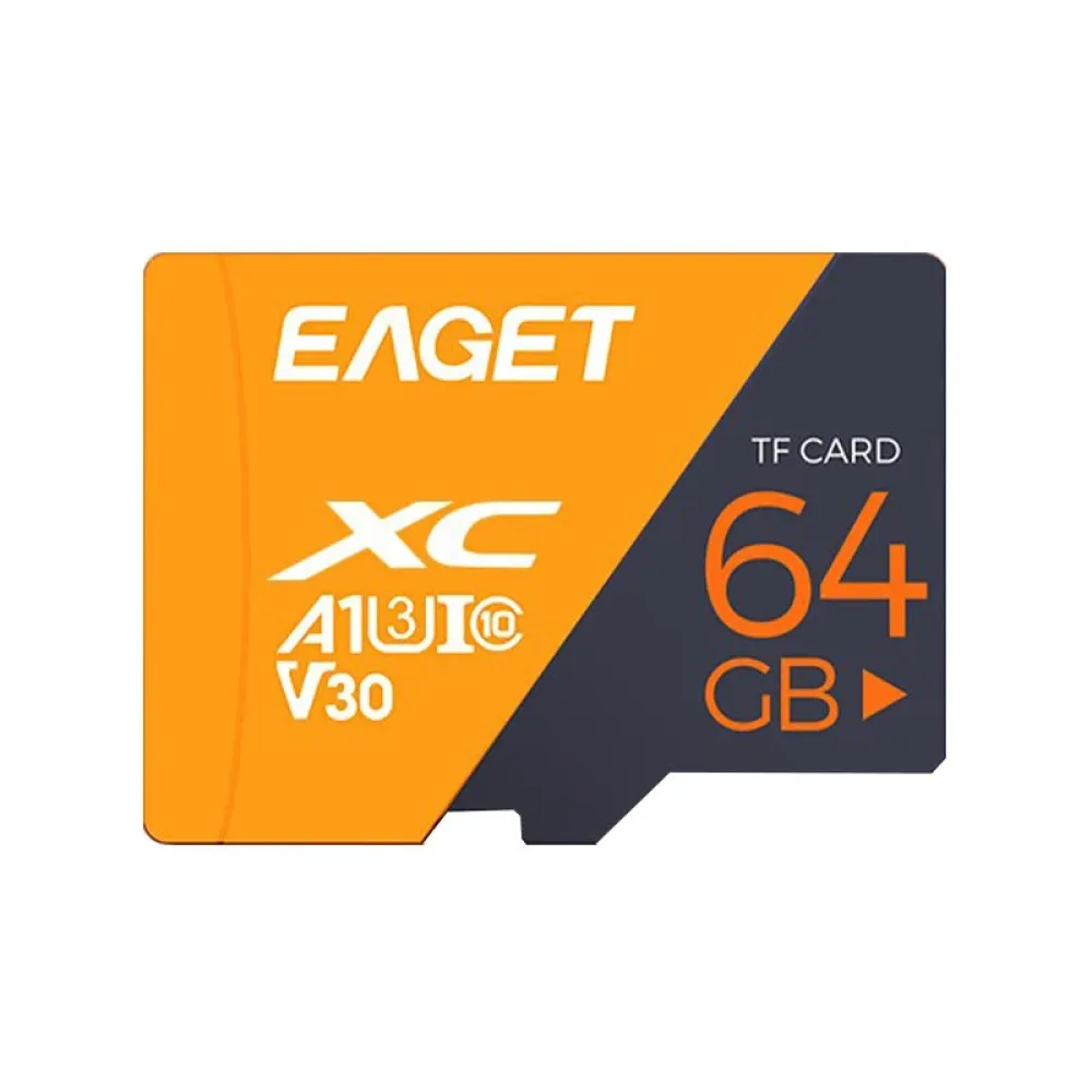 EAGET T1 64GB TF-Speicherkarte Micro SD-Karte U3 Klasse 10 Hochgeschwindigkeits-Flash-Speicherkarten für Kamera Telefon Fahrtenrekorder