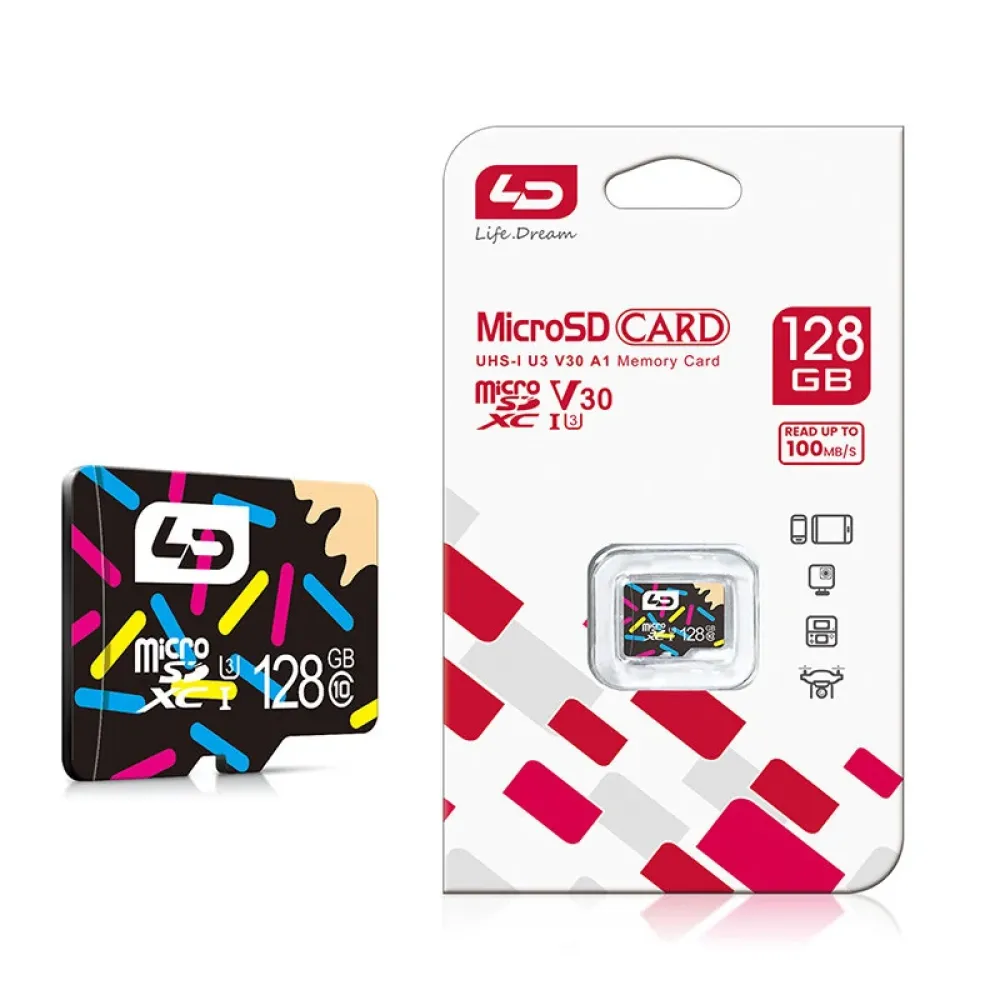 LD 128GB High-Speed TF-Speicherkarte Klasse 10 Micro SD-Karte Flash-Karte Smart-Karte für Fahrrekorder Telefonkamera