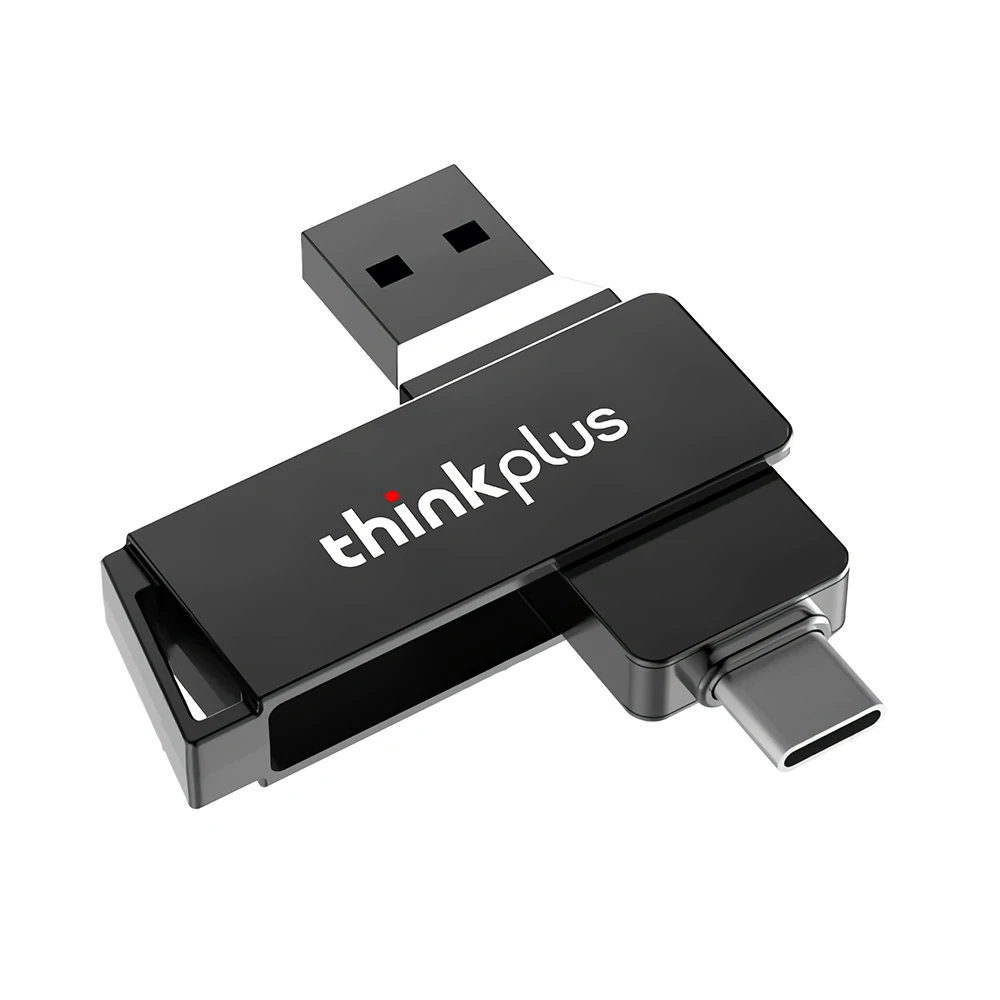 Lenovo Thinkplus MU251 USB3.0 Type-C USB-Stick mit 64 GB, 128 GB, 256 GB Dual-Interface-Pendrive, 360° drehbarer USB-Speicherstift