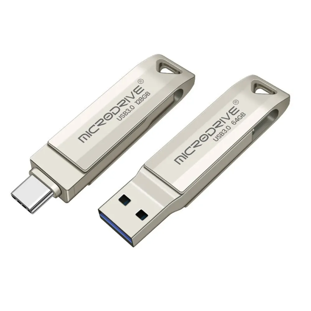 Microdrive MD223C Dual-Metall-Interface USB3.0 und Type-C 64G 128G 256G Hochgeschwindigkeitsdatenübertragung Portable Speicher U Disk für Telefon, Computer, Tablet