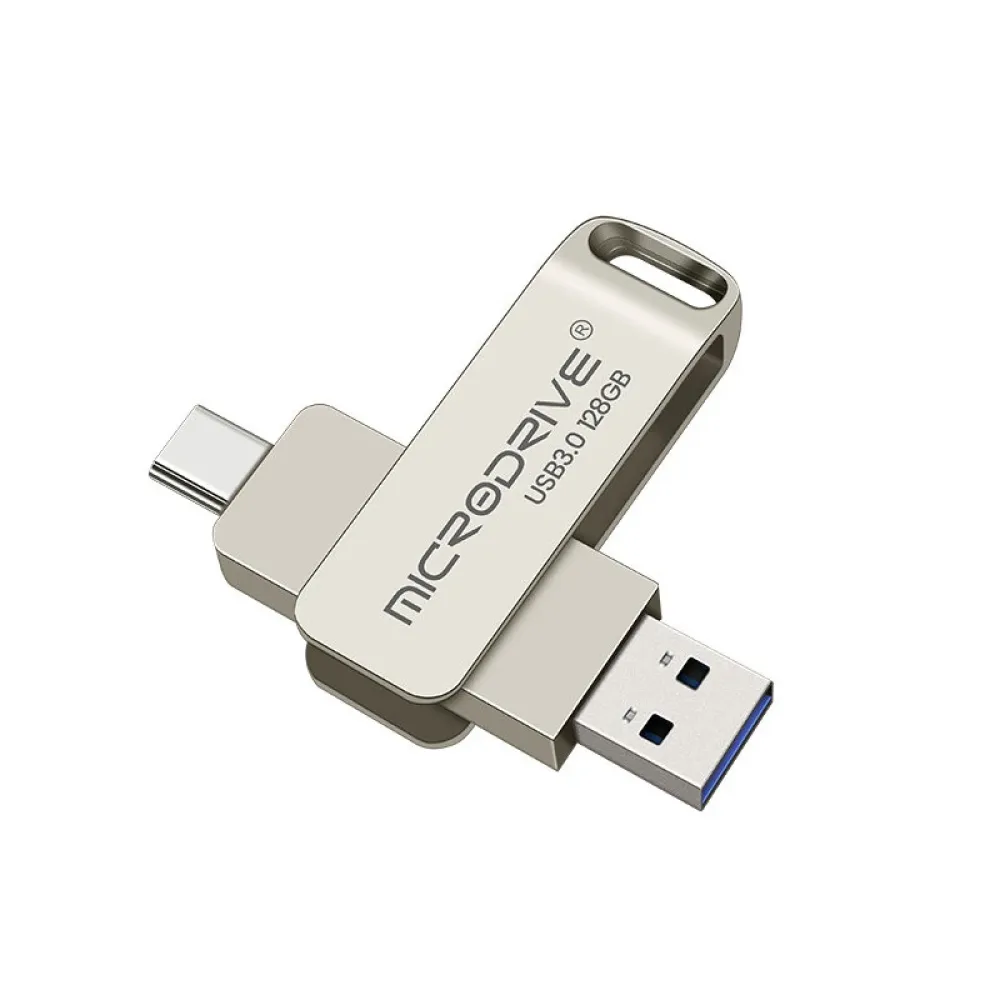 Microdrive MDTU21 USB3.0&USB-C Flash-Laufwerk 128GB High Speed Dual-Interface Mini-Portable-Speicher-U-Disk für Telefon TV-Tablet