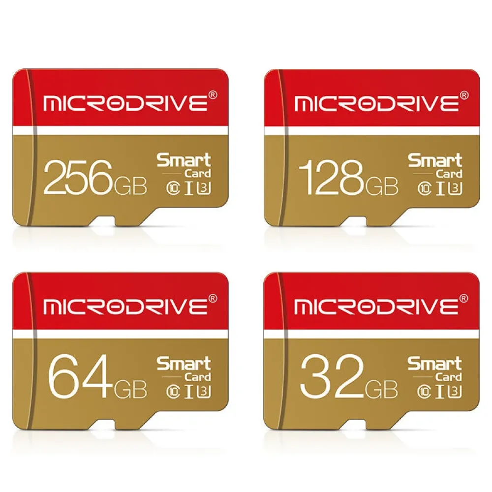 Microdrive Micro TF-Karte 32G 64G 128G 256G Klasse 10 Hochgeschwindigkeits-Mini-SD-Karte Flash-Speicherkarte für Smartphone,Dashcam,Kamera