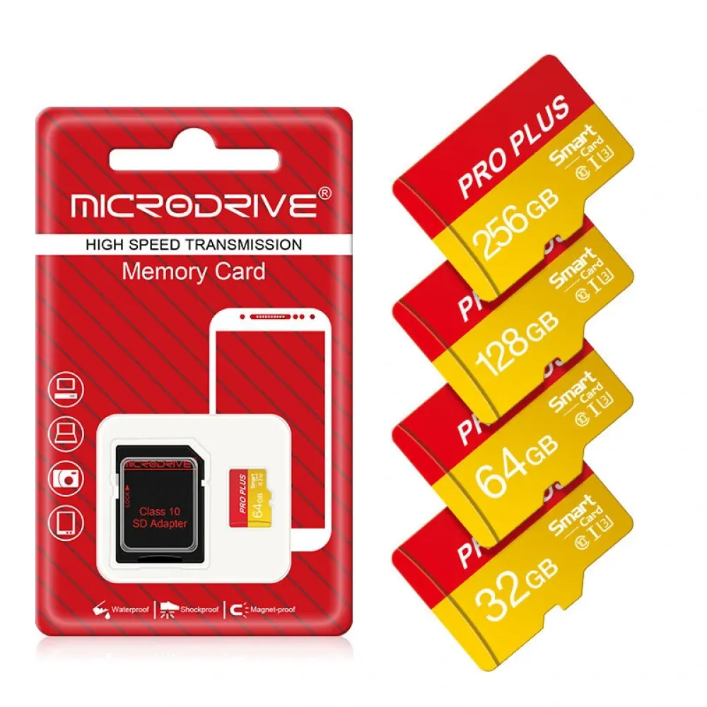 Microdrive Pro Plus TF Speicherkarte 64G/128G/256G Klasse 10 Hochgeschwindigkeits-Micro-SD-Karte Flash-Karte Smart-Karte für Telefon Kamera Fahrrekorder