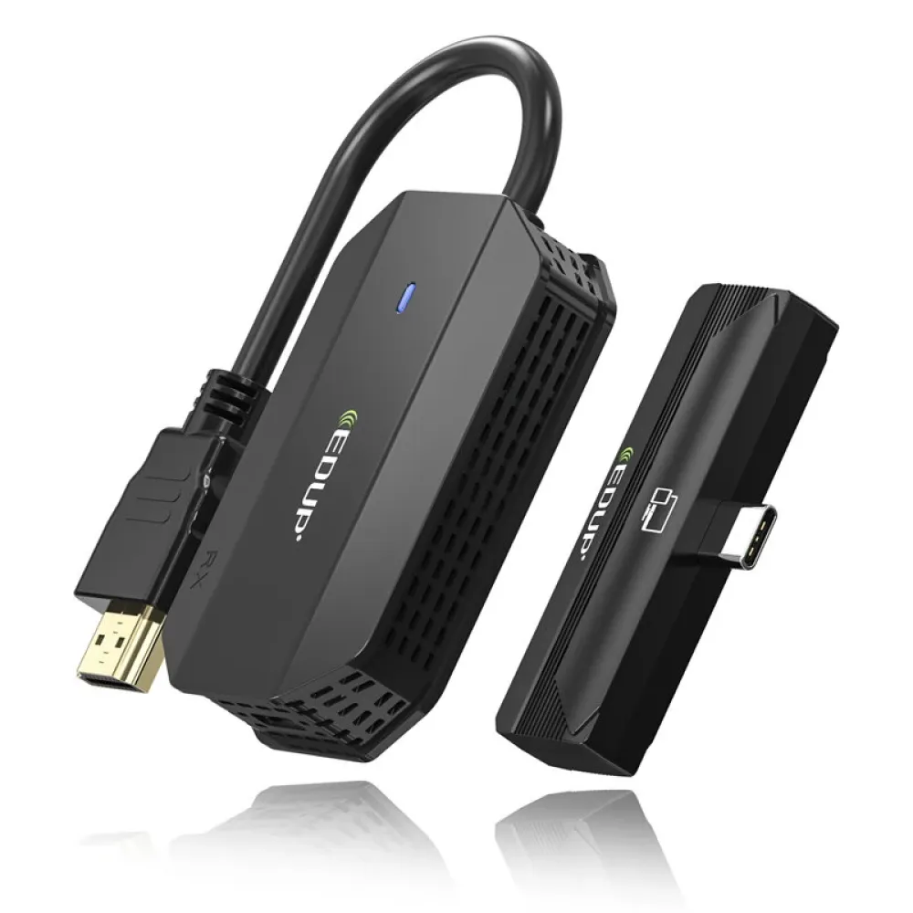 EDUP 1080P Wireless HD Type-C Adapter Plug and Play Transmitter Receiver Kit mit TV-Projektor, gleichzeitige Bildschirmerweiterung des Transceivers