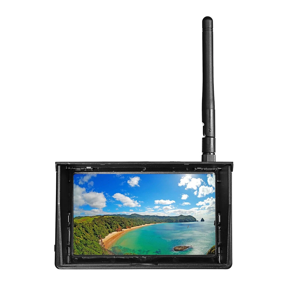 JINJIEAN 5.8G 48CH 4,3-Zoll LCD 480x272 16:9 NTSC/PAL FPV Monitor Autosuche mit OSD Eingebautem Akku für RC Drohne