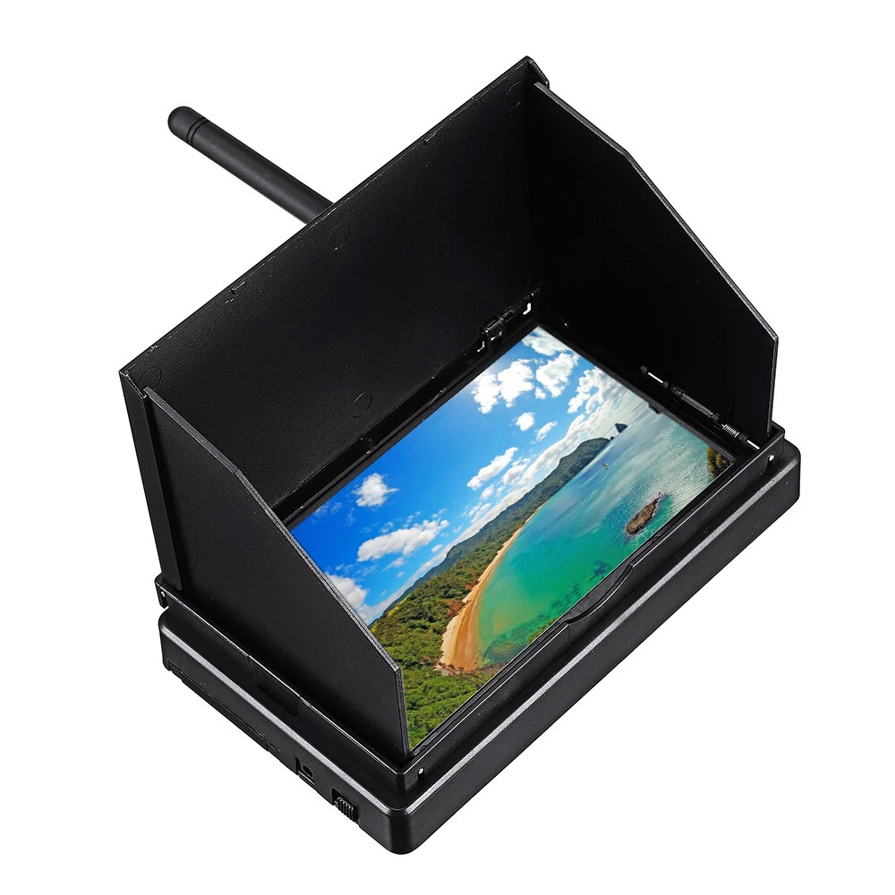 JINJIEAN 5.8G 48CH 4,3-Zoll LCD 480x272 16:9 NTSC/PAL FPV Monitor Autosuche mit OSD Eingebautem Akku für RC Drohne