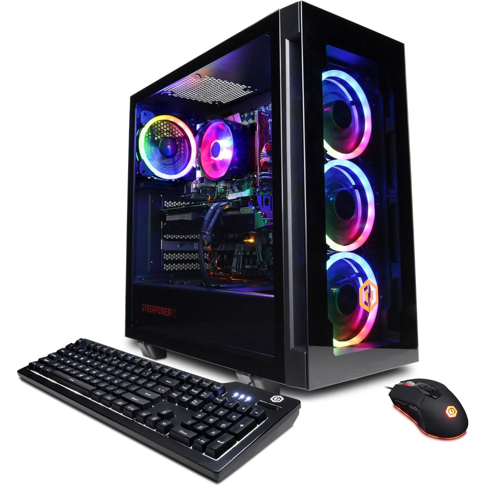 CyberpowerPC Gamer Master Gaming PC, AMD Ryzen 5 7600 3.8GHz, GeForce RTX 4060 8GB, 16GB DDR5, 500GB NVMe SSD, Wi-Fi Ready & Windows 11 Home (GMA2700A)