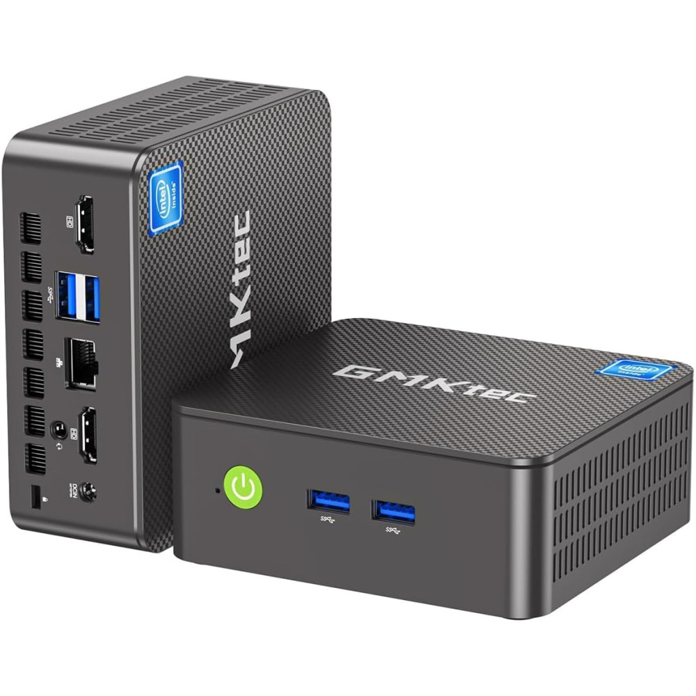 GMKtec Mini PC, Intel N100 Windows 11 Pro (3.4GHz), 16GB DDR4 1TB PCIe M.2 NVMe SSD, Desktop Computer 4K Dual HDMI Display/4x USB3.2/WiFi 6/BT5.2/RJ45 Ethernet Nucbox G3