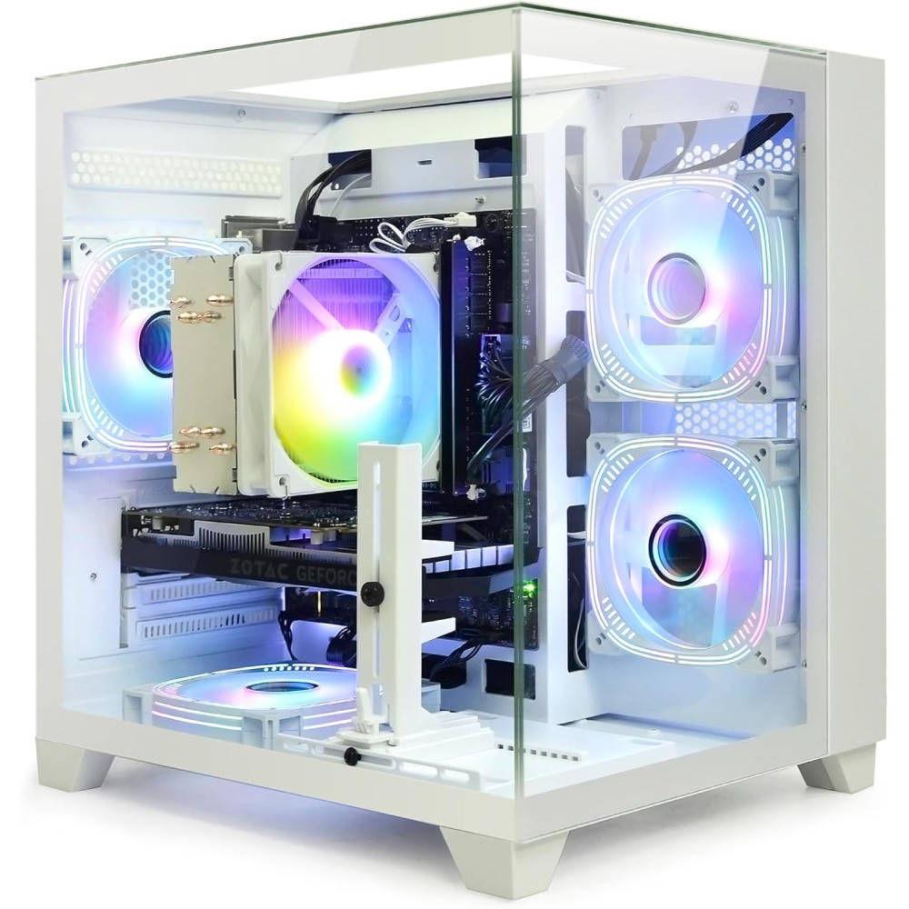 Gaming Desktop Intel Core I5-12400F 6 Core 2.5GHz PC Computer, NVIDIA RTX4060 8G, 32G DDR4 RAM, 1TB NVME SSD, Windows 11 Tower Computer für Gaming, Zuhause und Büro (Weiß)