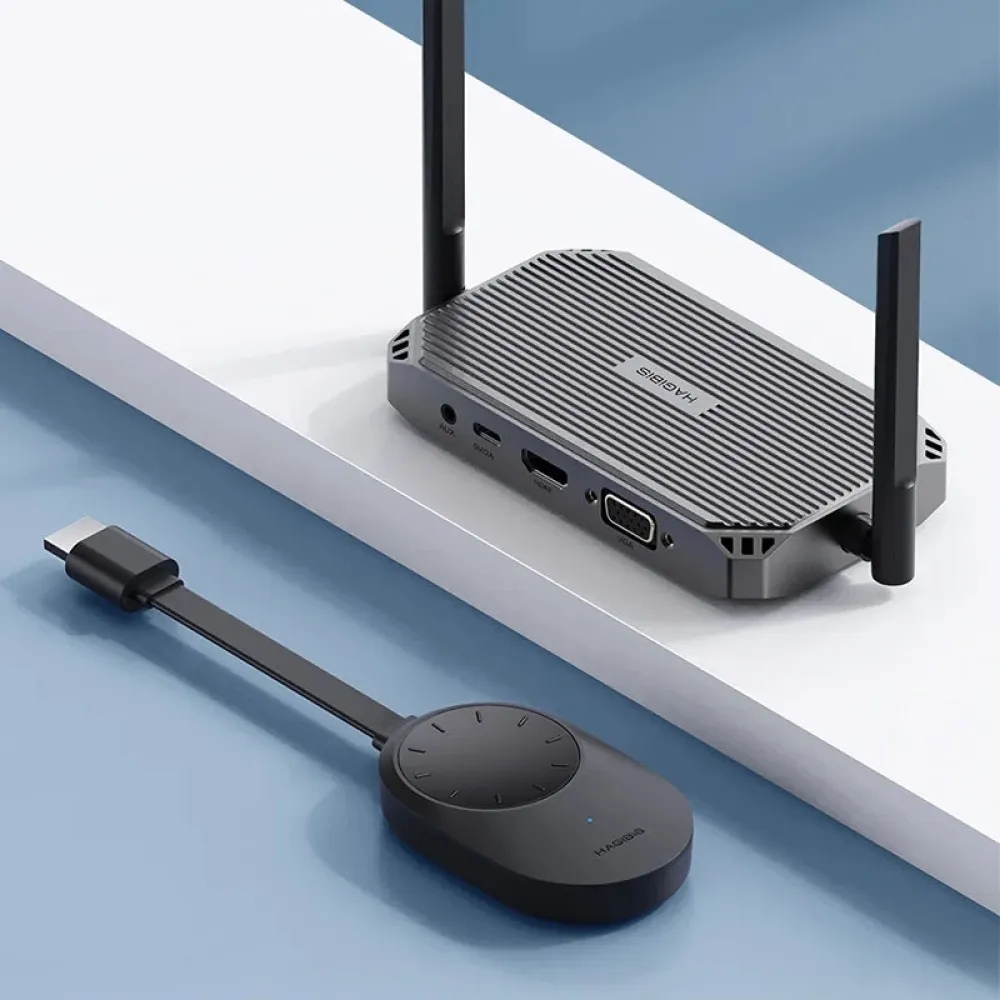 Hagibis G9W 1080P 5G Schneller drahtloser HD-Sender und Empfänger Extender-Kit für 50M Reichweite. Wireless-Display-Dongle mit Unterstützung für Miracast/DLNA/Airplay für TV-Kamera-Streaming-Projektor