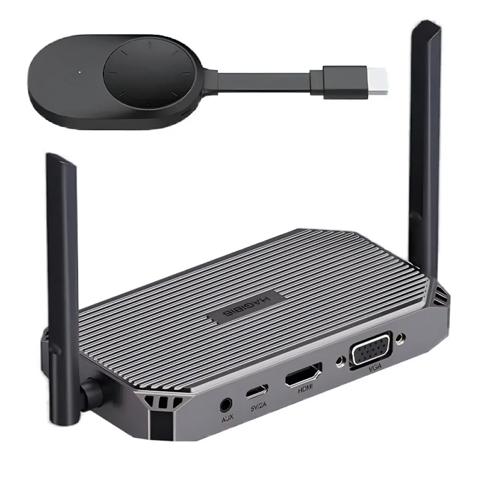 Hagibis G9W 1080P 5G Schneller drahtloser HD-Sender und Empfänger Extender-Kit für 50M Reichweite. Wireless-Display-Dongle mit Unterstützung für Miracast/DLNA/Airplay für TV-Kamera-Streaming-Projektor