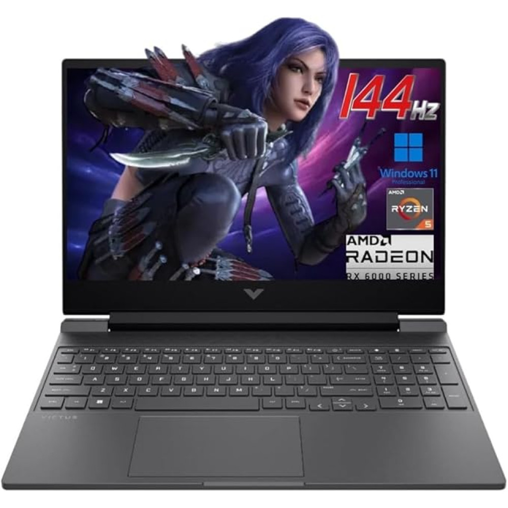 HP Victus 15.6" 144Hz FHD Gaming Laptop,AMD Ryzen 5 7535HS,16GB DDR5 RAM,512GB SSD,AMD Radeon RX 6550M,Beats RTX 2050,Backlit Keyboard,Windows11 Pro, Mica Silver