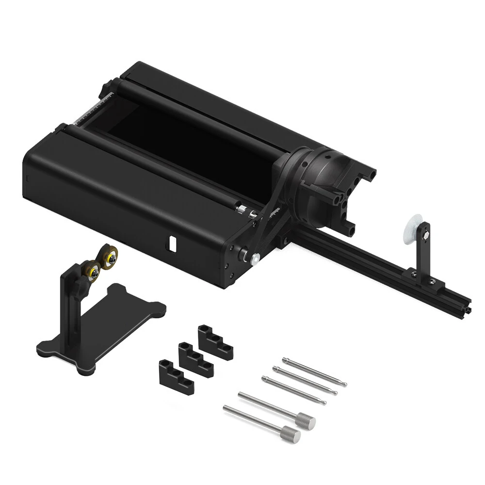 Geekcreit Roller Rotary 4 In 1 Chuck Rotary Fourth Axis Rotating Module für Laser-Gravierer, Laser-Rotation, Laser-Rotationswalze, Backen-Rotation, Gravur von zylindrischen Objekten, Weinglas, Becher, Ring, Ball