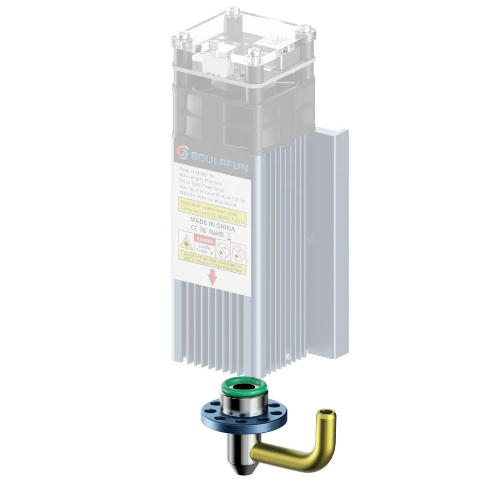 SCULPFUN S9 Air Assist Düsenkit ohne Luft Pumpe, Hochgeschwindigkeits-Air Assist, Vollmetall-Struktur