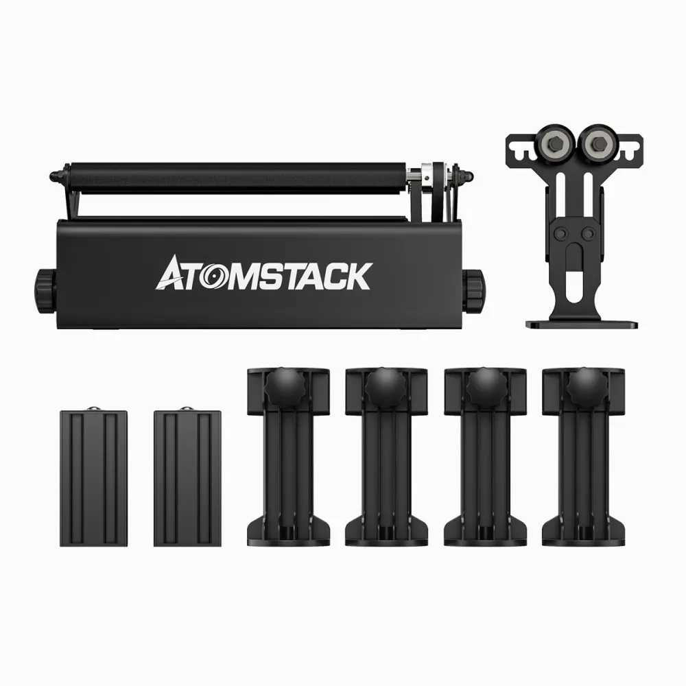 [US DIRECT] Atomstack Upgraded R3 Pro Rotary Roller mit separatem Stützmodul und Erweiterungstürmen