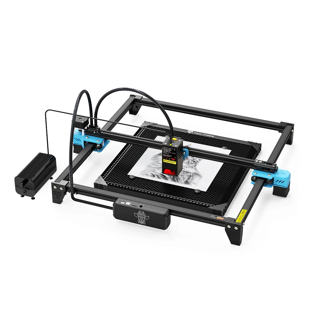 [[EU/US/UK/AU/MX Direkt] TwoTrees TTS-20 Pro 130W Hochgeschwindigkeits-Lasergravurmaschine CNC Unterstützt Offline-Gravur Metall 20W Leistungsstarker Lasergravurmaschine mit Luftkompressor & Wabenstruktur]