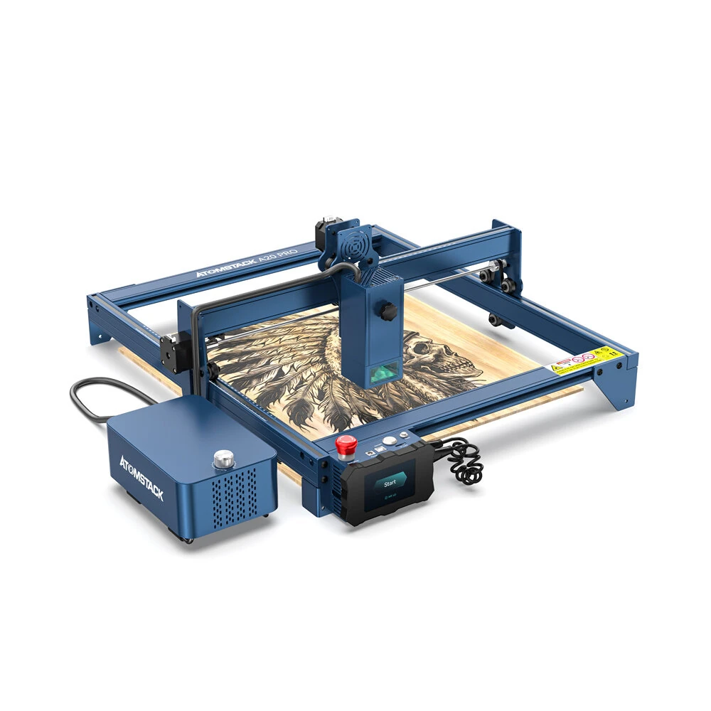 Generalüberholte ATOMSTACK A20 PRO Laser-Graviermaschine mit 20W Leistung,Augenschutz,400x400mm Bereich,Offline-Unterstützung,Metall- und Holzbearbeitung,CNC-Laser,hochenergetischer 304 Edelstahl-Gravierer.