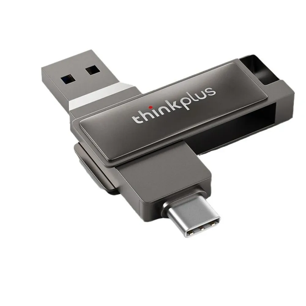 Lenovo Thinkplus MU233 USB3.2 Flash-Laufwerk mit hoher Geschwindigkeit, Dual-Interface, Kapazität von 32GB, 64GB, 128GB, 256GB oder 512GB, mini tragbare Speicher- U Disk.