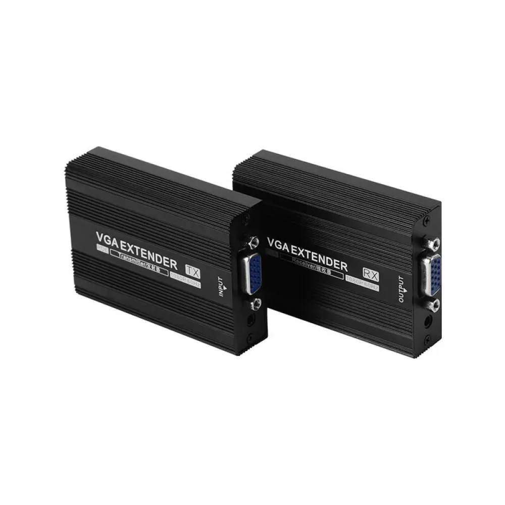 Measy VGA1815 Sender Empfänger 150M Reichweite Netzwerk-Extender 1080P 60Hz Transceiver mit PoE betriebener 3,5mm-Klinkenstecker